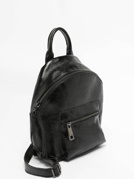 Rugzak Nine Leder Milano Zwart nine NI23066 ander zicht 2